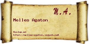 Melles Agaton névjegykártya